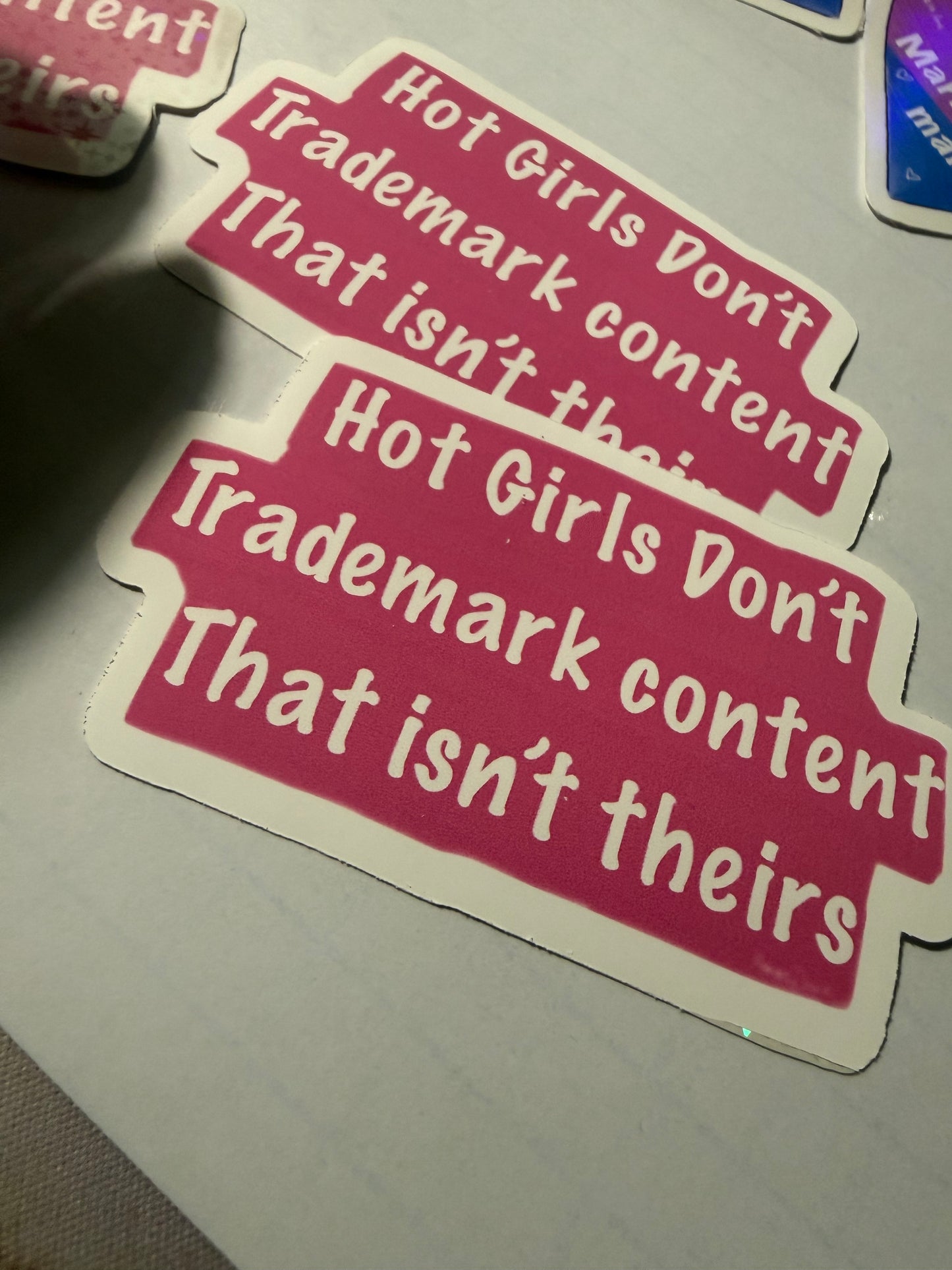Trademark stickers